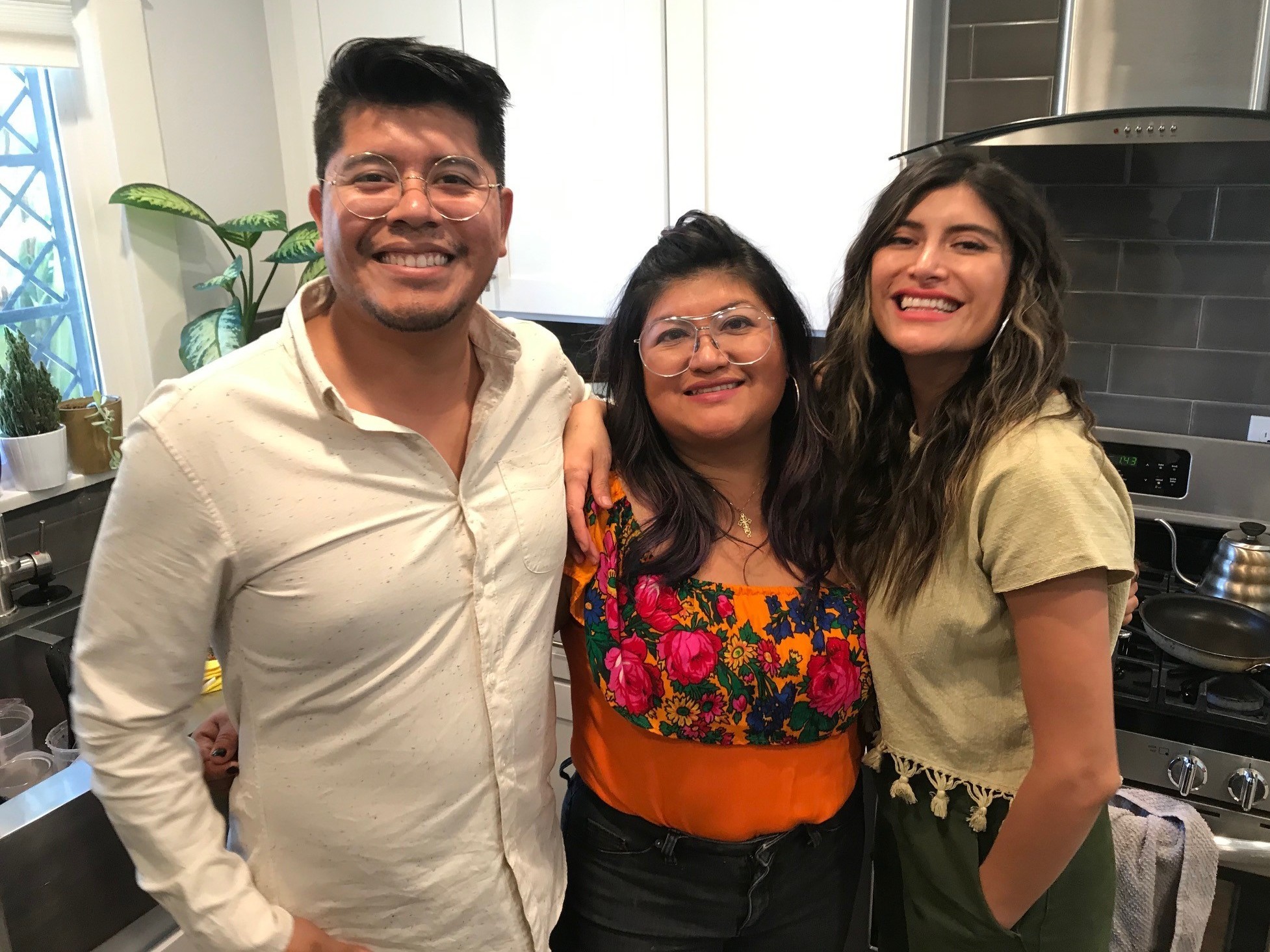 caption: Fernando, Paulina and Bricia Lopez run Guelaguetza, the family's restaurant. The cuisine reflects traditions that are rooted in Oaxaca's many indigenous cultures, which the family honors at Thanksgiving.