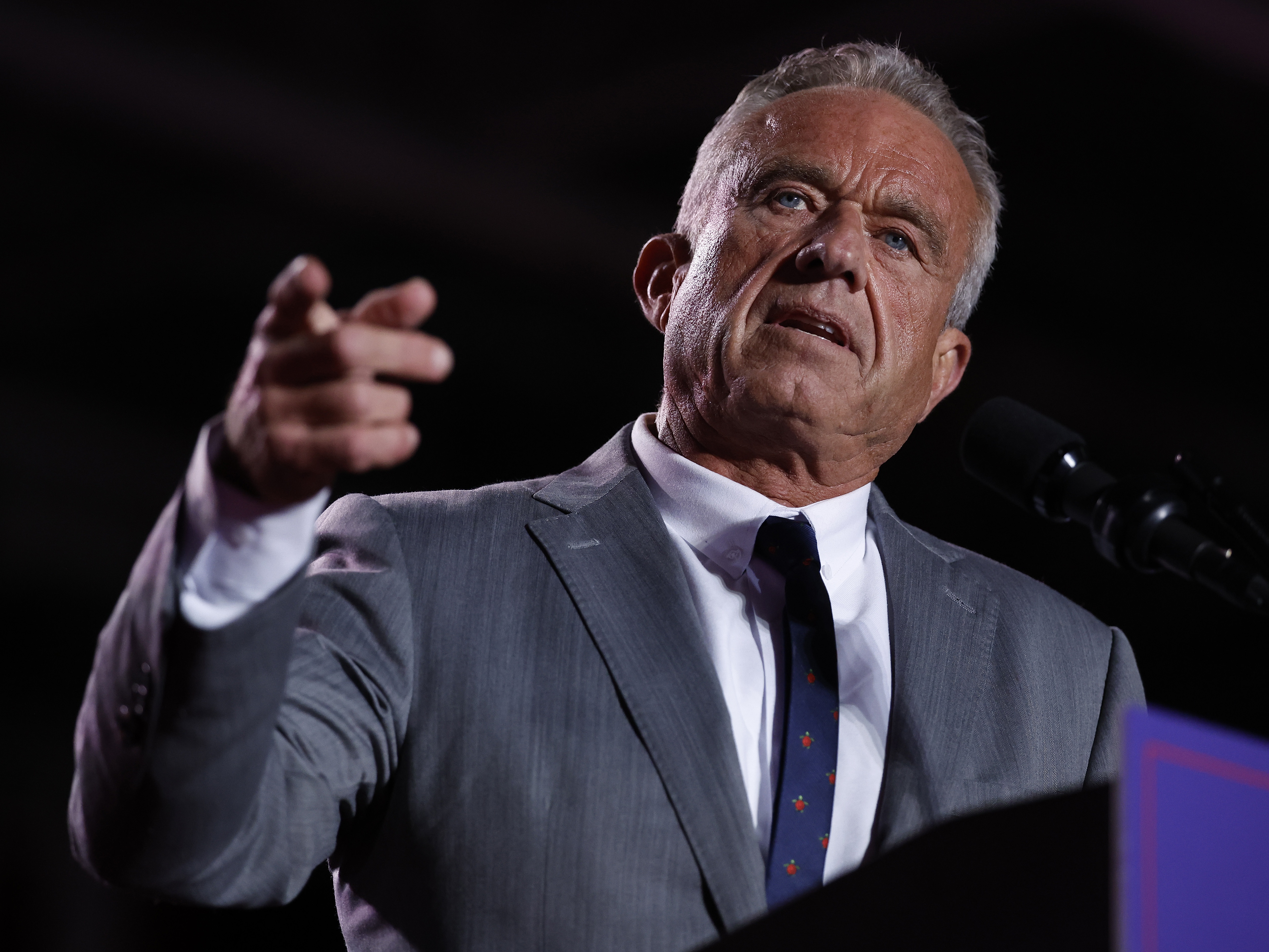 caption: Robert F. Kennedy Jr. at a campaign rally for former President Donald Trump on Nov. 1, 2024 in Warren, Mich. Kennedy has been named to lead the Department of Health and Human Services in the incoming Trump administration. Kennedy is on leave from leading Children's Health Defense, a nonprofit that has filed more than 30 lawsuits challenging vaccines and public health mandates.