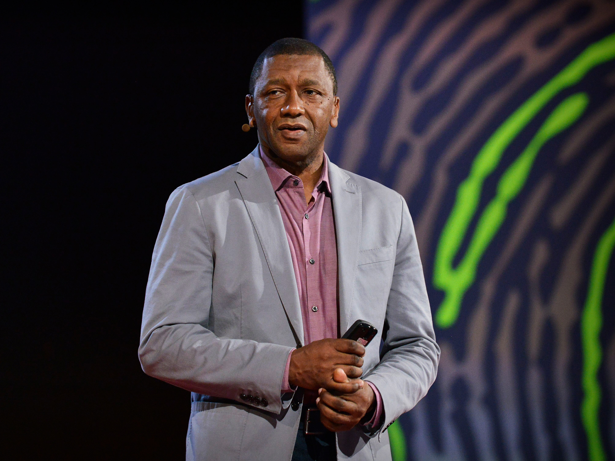 caption: Howard Stevenson on the TED stage.