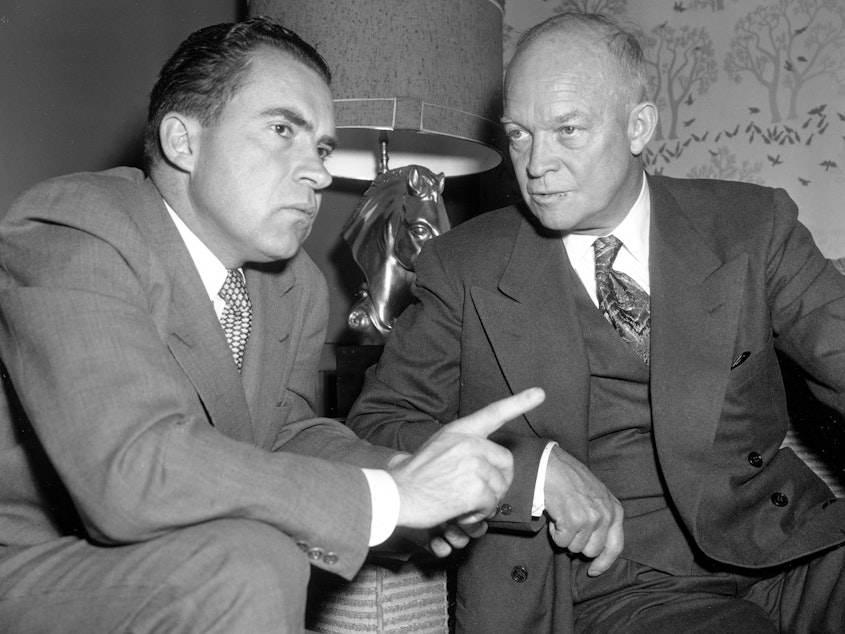 caption: Dwight Eisenhower's medical problems during his presidency led to an agreement with his vice president, Richard Nixon, to transfer executive power in the event of presidential incapacity.