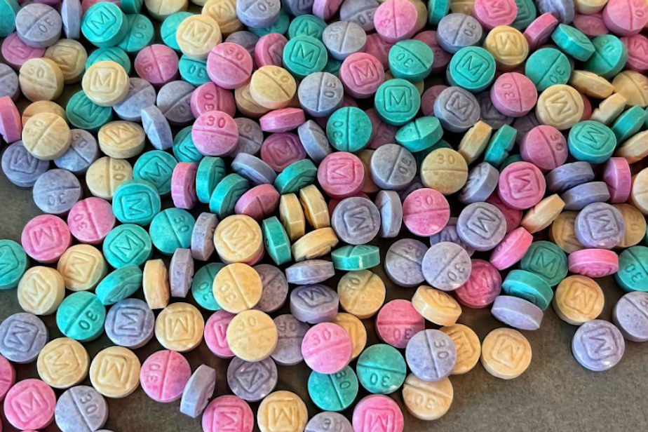 caption: The Drug Enforcement Administration issued a warning in August 2022 that "rainbow fentanyl" had been ceased in 26 states. The DEA said it appeared to be a deliberate attempt by traffickers to make the drugs attractive to youth. 