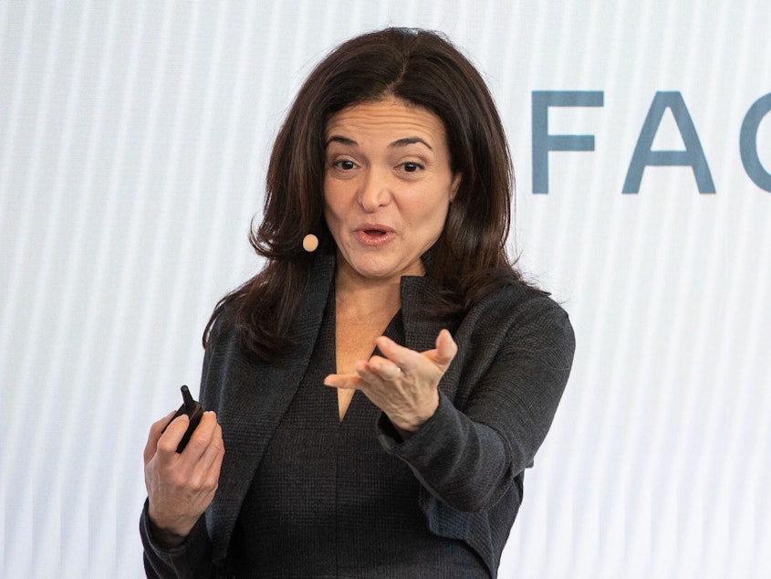 caption: The pandemic is eroding progress made by women in the workplace, a new report by Facebook executive Sheryl Sandberg's Lean In foundation finds.