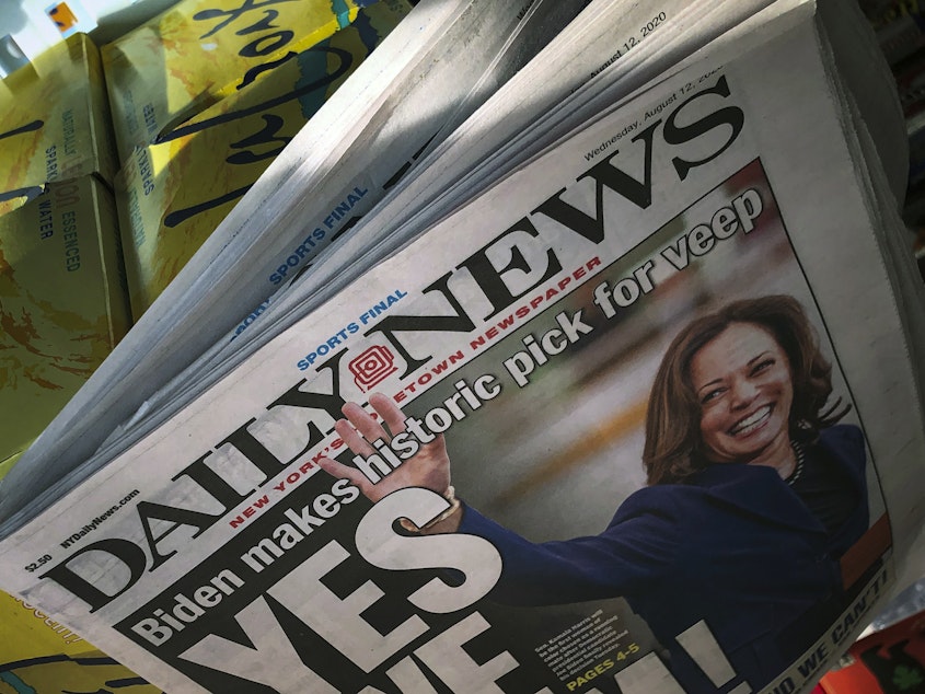 caption: Tribune Publishing is closing several of its newsrooms, including the one at New York's <em>Daily News,</em> as the pandemic forces journalists to work remotely.