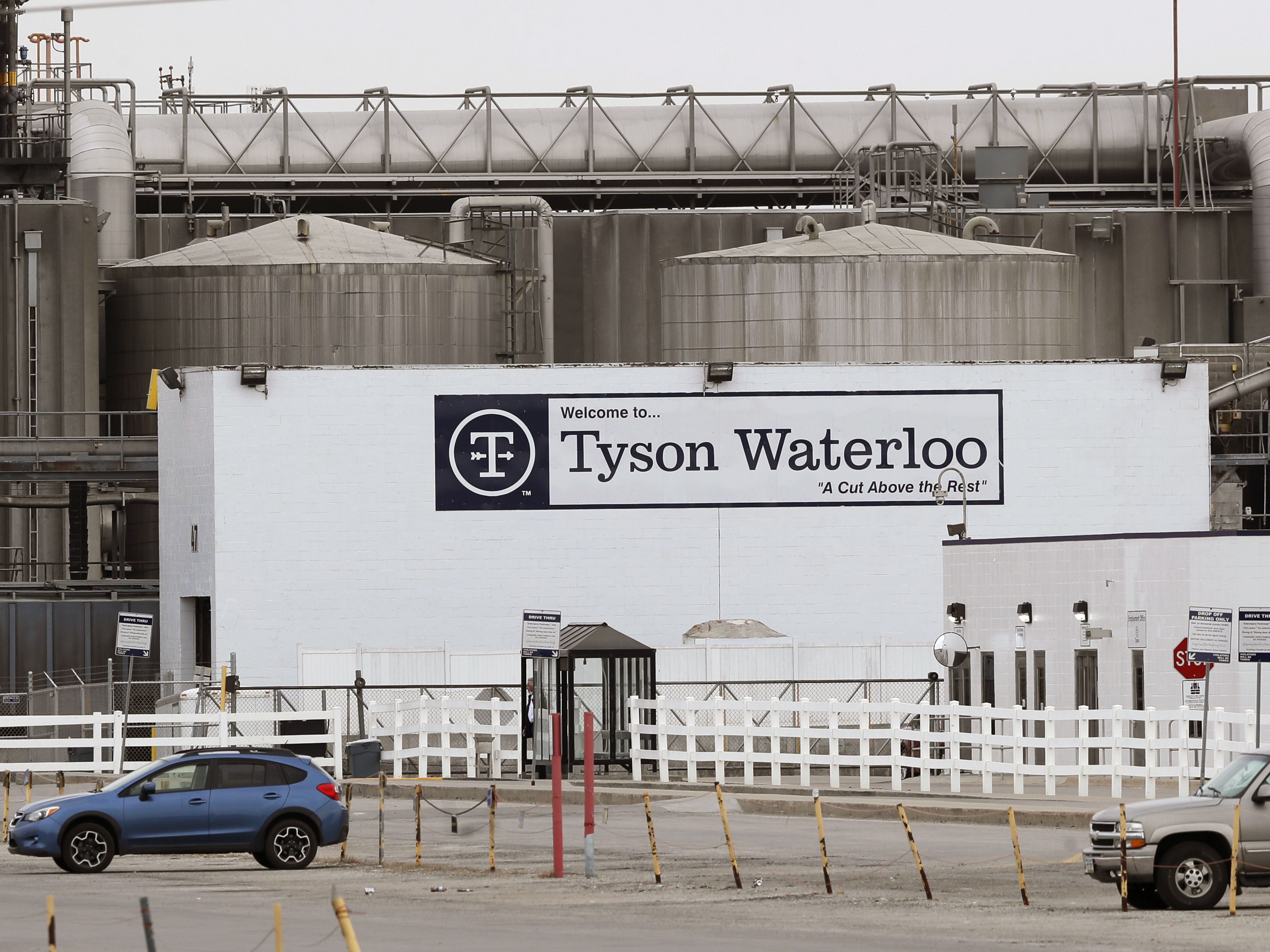 caption: Tyson Foods has fired seven managers at its plant in Waterloo, Iowa, who were allegedly involved in a betting pool guessing how many workers there would get COVID-19.
