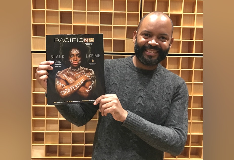 caption: Seattle Times writer Tyrone Beason has an essay about race in the Pacific Northwest Magazine.