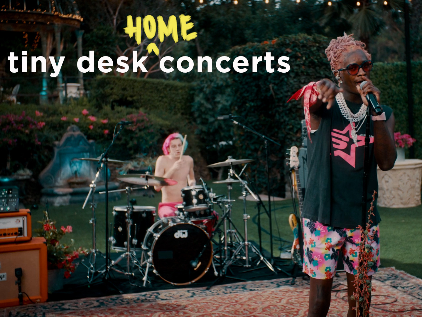 caption: Young Thug performs a Tiny Desk (home) concert.