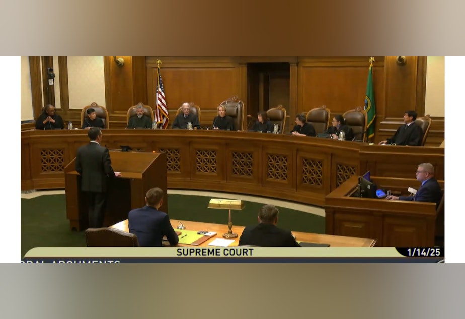 caption: The Washington Supreme Court heard oral arguments in State v. Gator's Custom Guns, Inc. on Jan. 14, 2025.