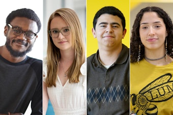 caption: <strong>Left to right:</strong> Larry McCallum, <strong></strong>Reagan Bunch, AJ Jacobs, Trinity Locklear, Kayla Tran, Bryson Hyman