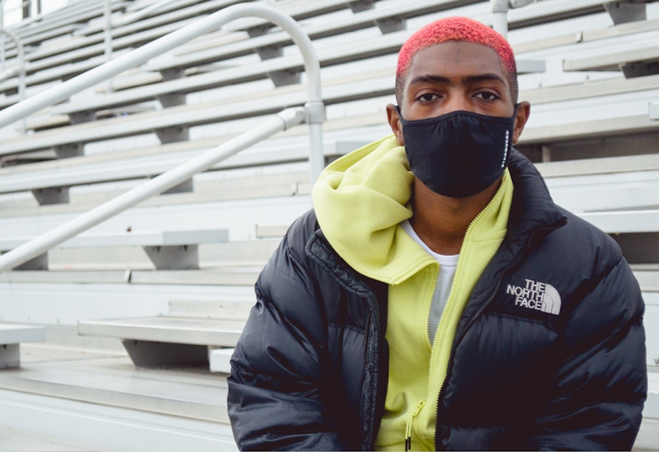 caption: Thomas Foster, a senior at Rainier Beach High School.