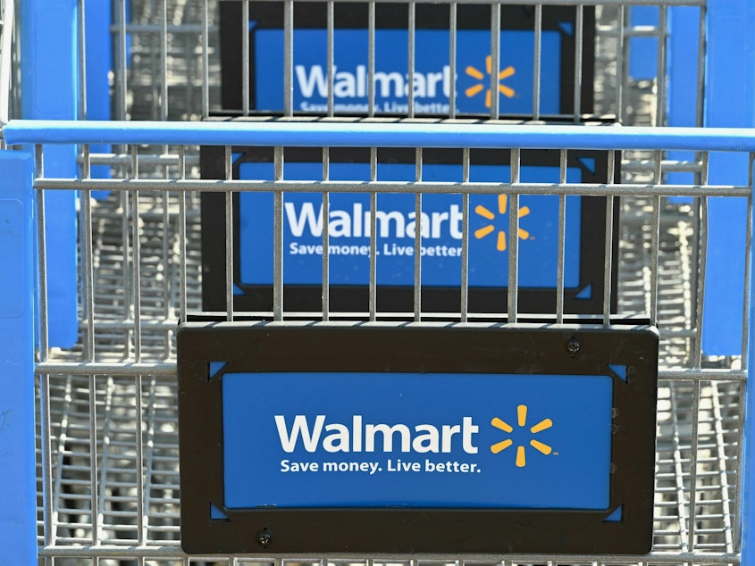 caption: Walmart reached a $45 million settlement in a class-action lawsuit accusing it of overcharging for certain grocery items. Eligible customers have until early June to file claims for cash payments.