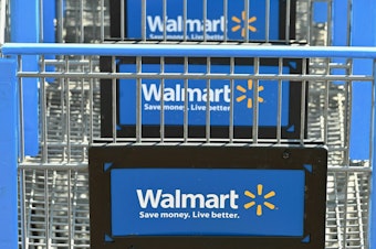 caption: Walmart reached a $45 million settlement in a class-action lawsuit accusing it of overcharging for certain grocery items. Eligible customers have until early June to file claims for cash payments.