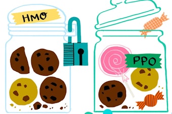 An illustration of cookie jars labeled "HMO" and "PPO."