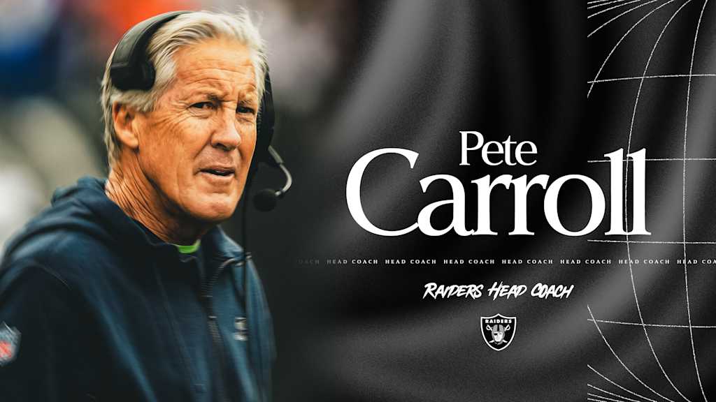 caption: Las Vegas Raiders coach Pete Carroll