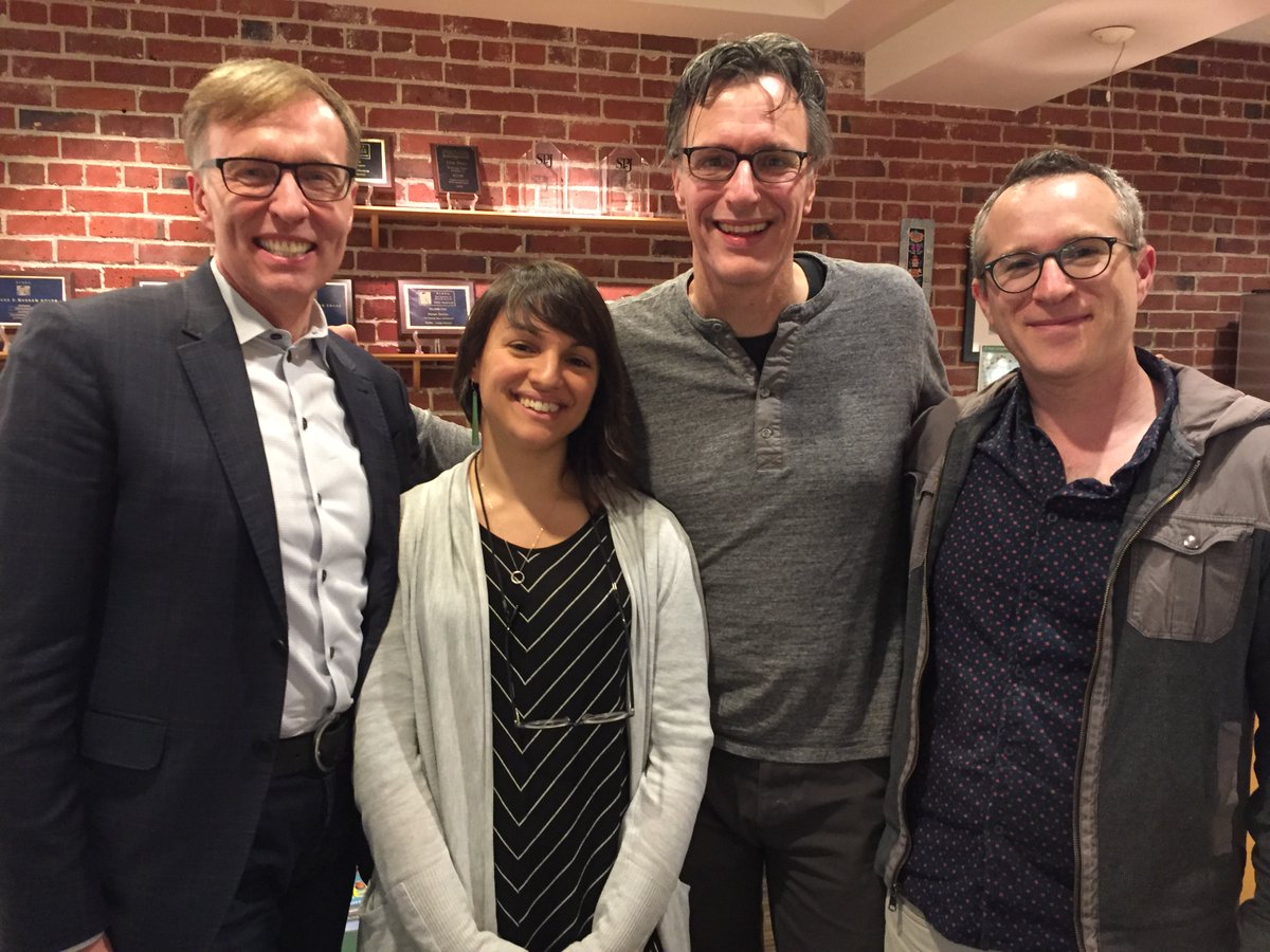 caption: L-R: Rob McKenna, Monica Guzman, Bill Radke, Eli Sanders