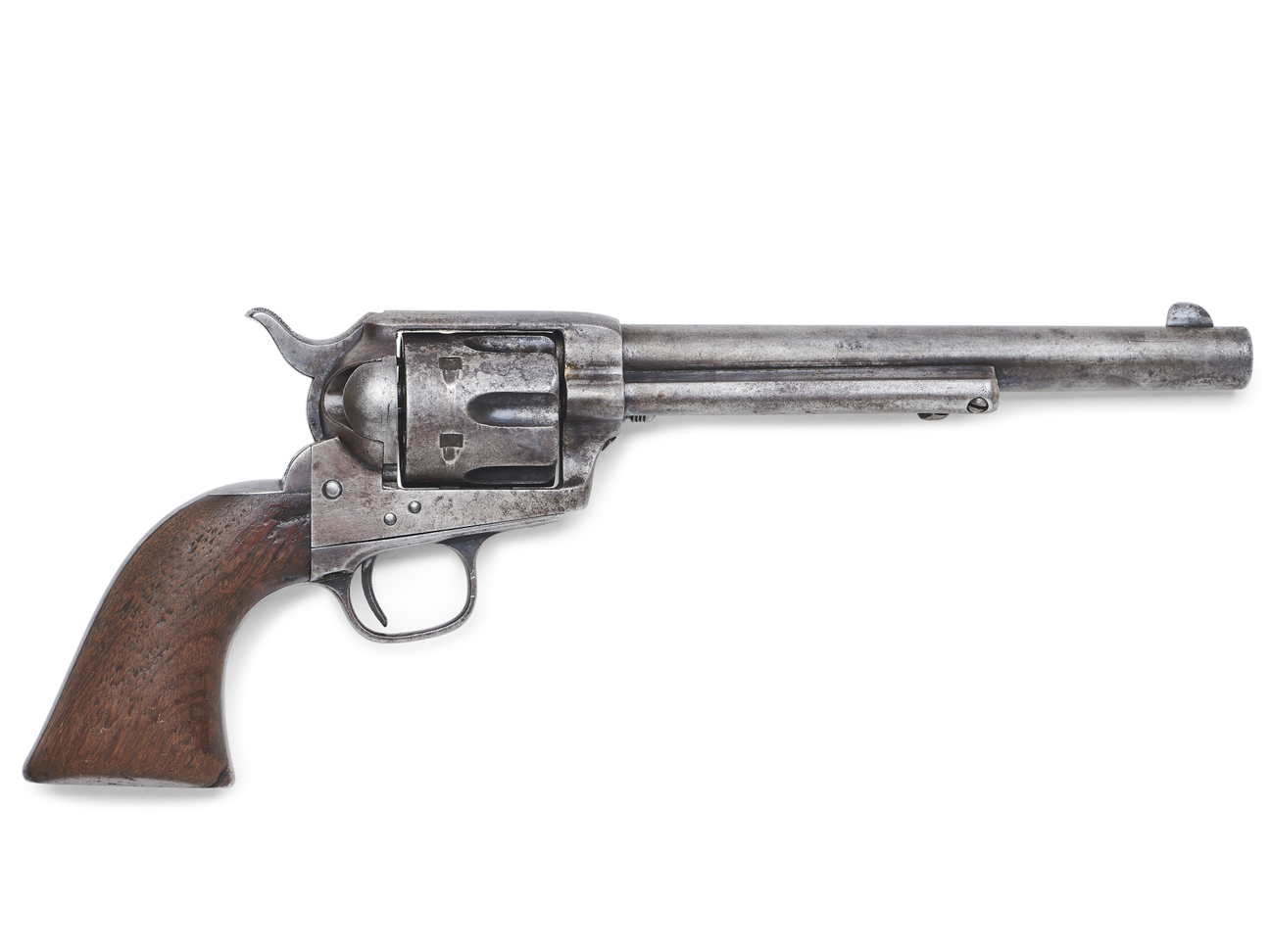 caption: Pat Garrett's Colt single action army revolver was used to gun down Billy the Kid.