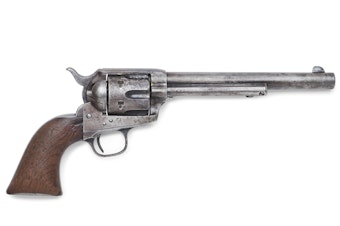 caption: Pat Garrett's Colt single action army revolver was used to gun down Billy the Kid.