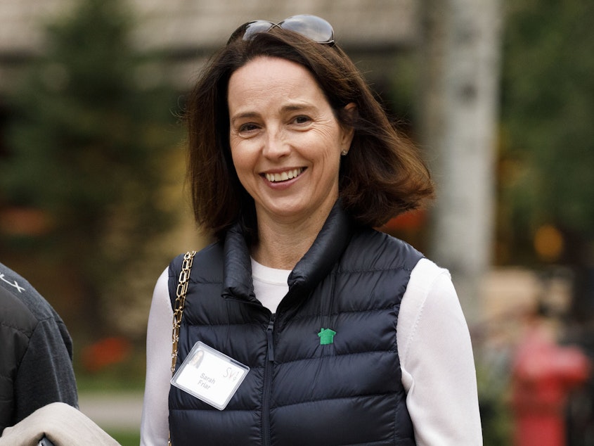 caption: Nextdoor CEO Sarah Friar, here in July 2019, tells NPR the popular neighborhood app is taking steps to address reports of racial profiling and censorship on the platform.