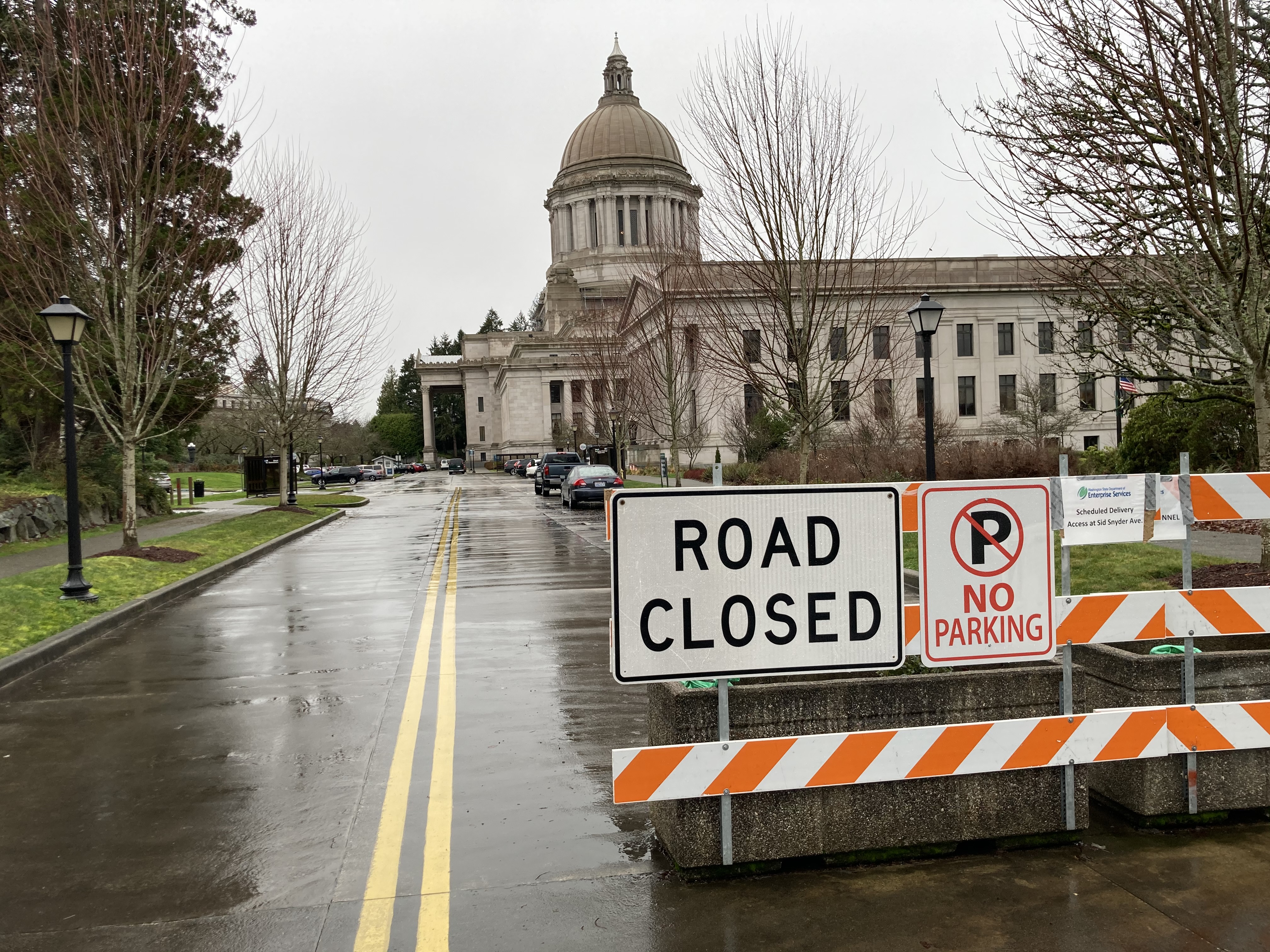 caption: Washington's Capitol building will be closed to the public during the 2021 legislative session because of COVID-19. Most lawmakers will work remotely and public testimony will happen via Zoom. 