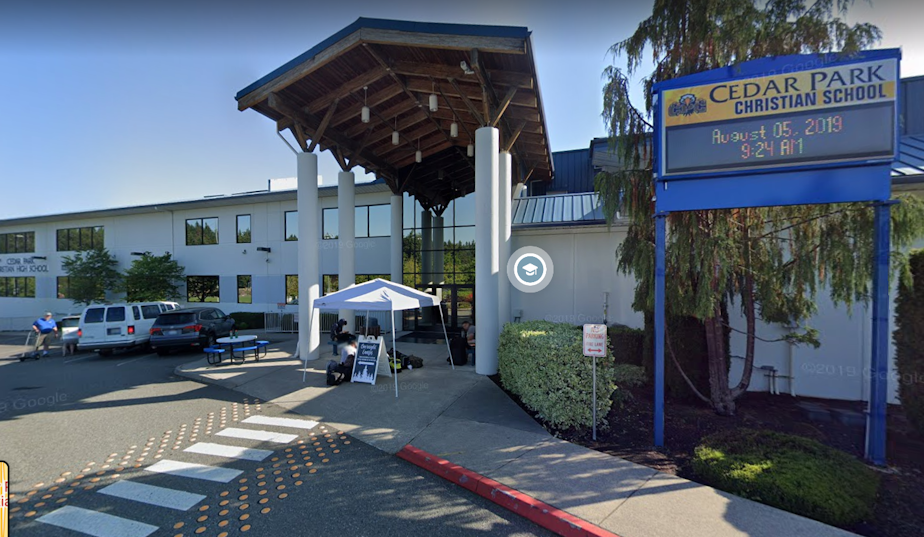 caption: Cedar Park Christian School campus in Bothell. Cedar Park Christian has campuses across King County.