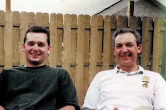caption: Left to right: Albert Petrocelli Jr., Mark Petrocelli and Albert Petrocelli Sr., on Father's Day in 1989, at Mark's home in New York.