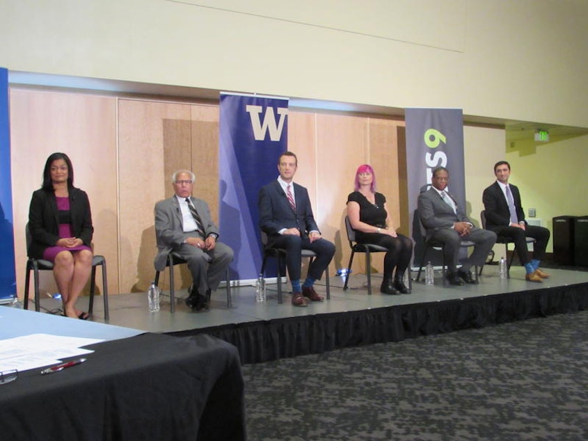 caption: Candidates include two state legislators, a county council member, and a former mayor.