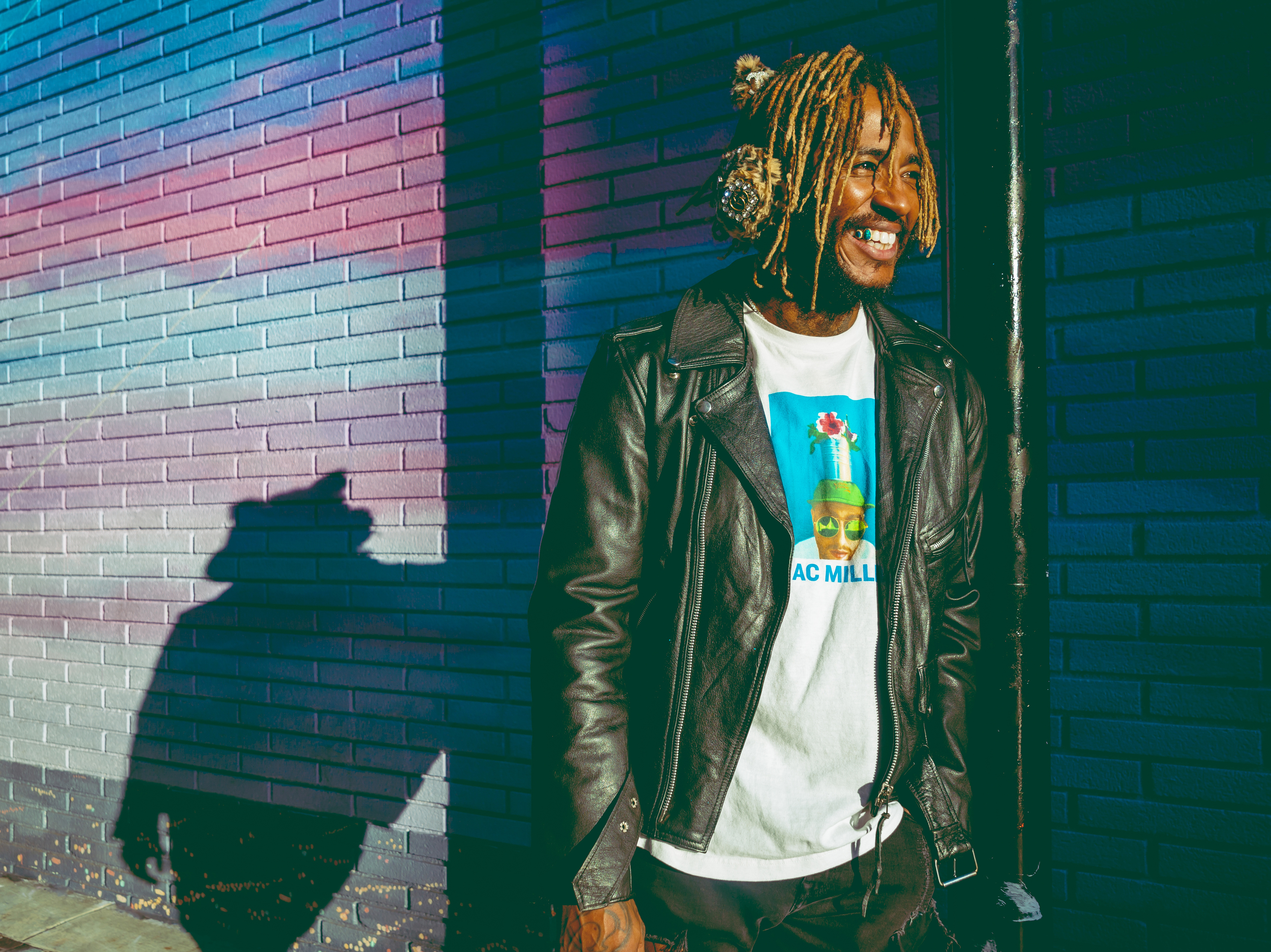 caption: "It's something that I've always thought that was important, ever since I was a kid, to laugh," Thundercat says. "Being able to laugh is one of the best feelings ever."