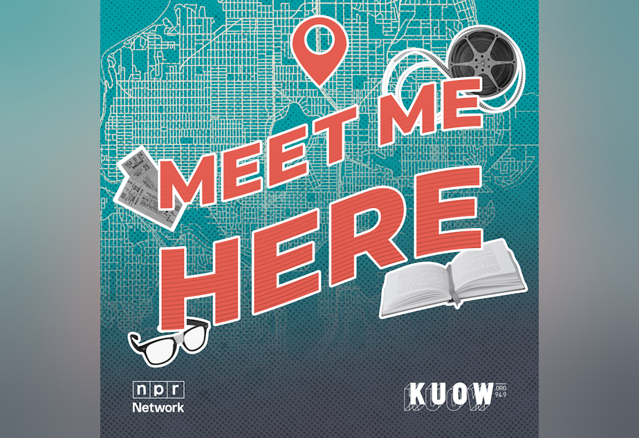 caption: Meet Me Here podcast logo by Alicia Villa