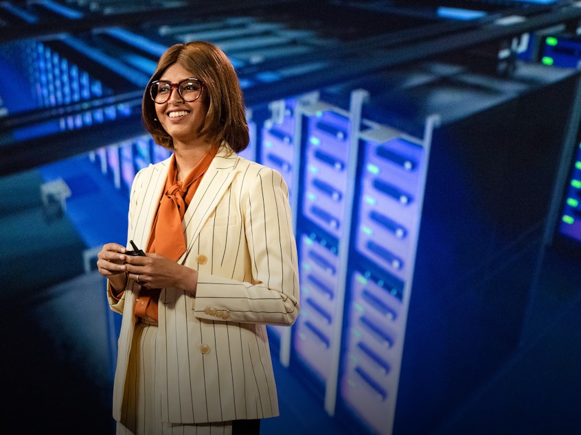 Nabiha Saklayen speaks at TEDMonterey on August 2, 2021. TEDMonterey: The Case for Optimism. August 1-4, 2021, Monterey, California. Photo: Bret Hartman / TED