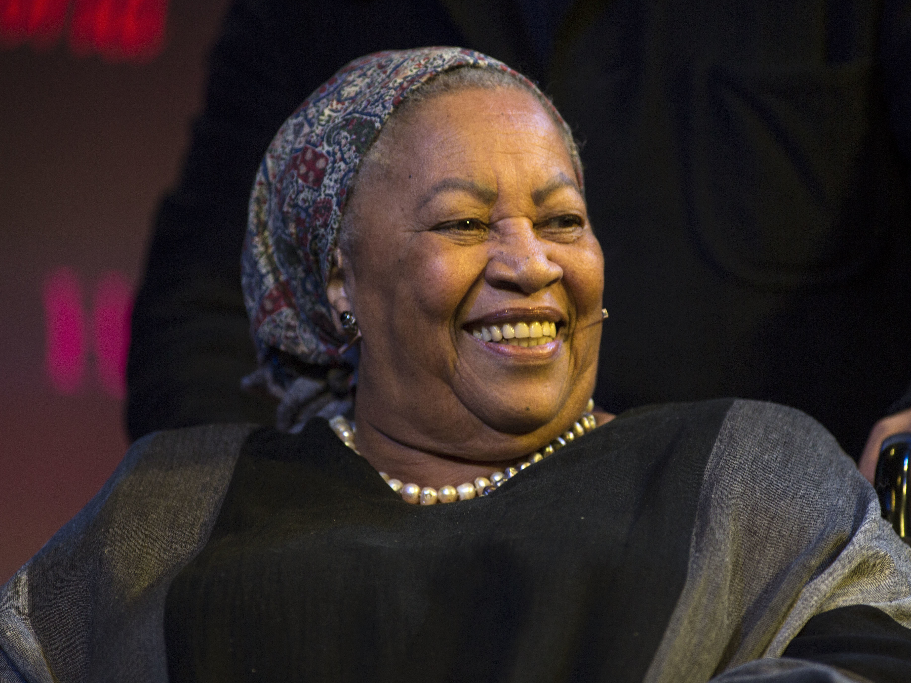 caption: Toni Morrison, Nobel prize winning novelist, at the Hay Festival on May 27, 2014 in Hay-on-Wye, Wales.