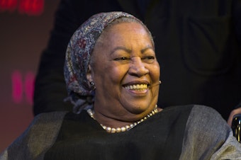 caption: Toni Morrison, Nobel prize winning novelist, at the Hay Festival on May 27, 2014 in Hay-on-Wye, Wales.
