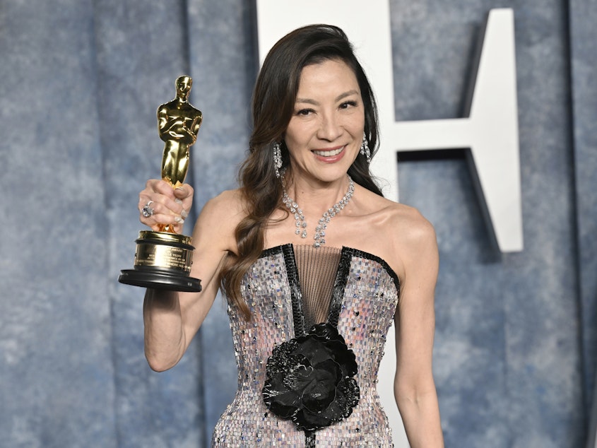 caption: Michelle Yeoh, who won the Academy Award for Best Actress on Sunday, delivered a rallying cry for Hollywood's older actresses during her acceptance speech.