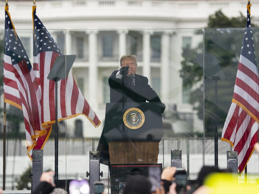 caption: The Senate has voted to acquit former President Donald Trump on an impeachment charge of inciting an insurrection. In a statement, Trump thanked his legal team and members of Congress "who stood proudly for the Constitution."