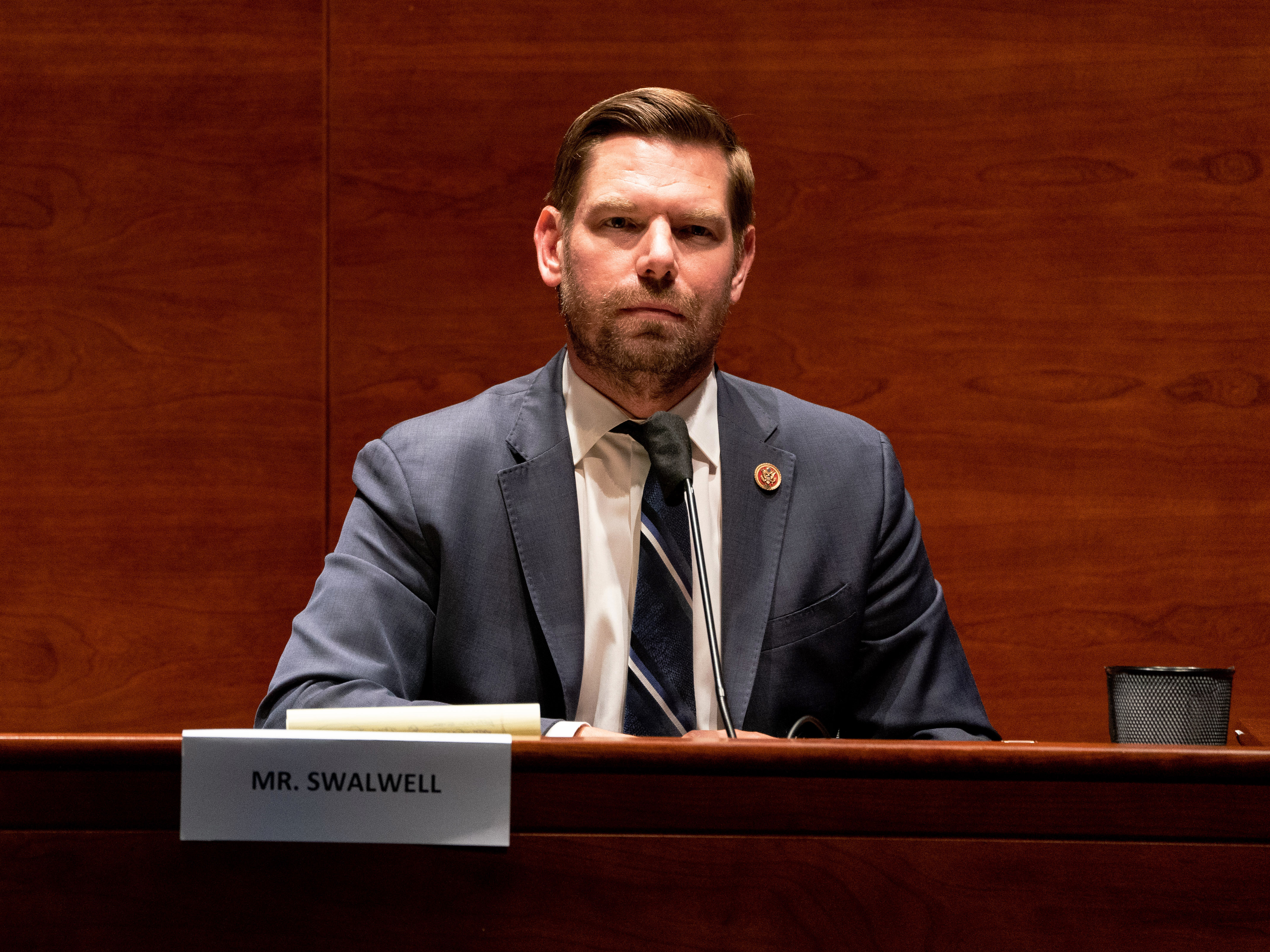 caption: Rep. Eric Swalwell (D-CA) attends a hearing of the House Judiciary Committee on June 24, 2020.
