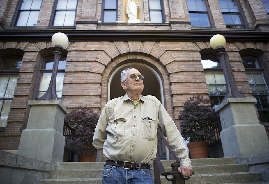 caption: Carl Slater at the Good Shepherd Center in Wallingford