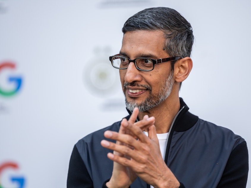 caption: Alphabet and Google CEO Sundar Pichai is set to testify in major antitrust trial brought by the Department of Justice.