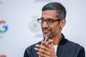 caption: Alphabet and Google CEO Sundar Pichai is set to testify in major antitrust trial brought by the Department of Justice.