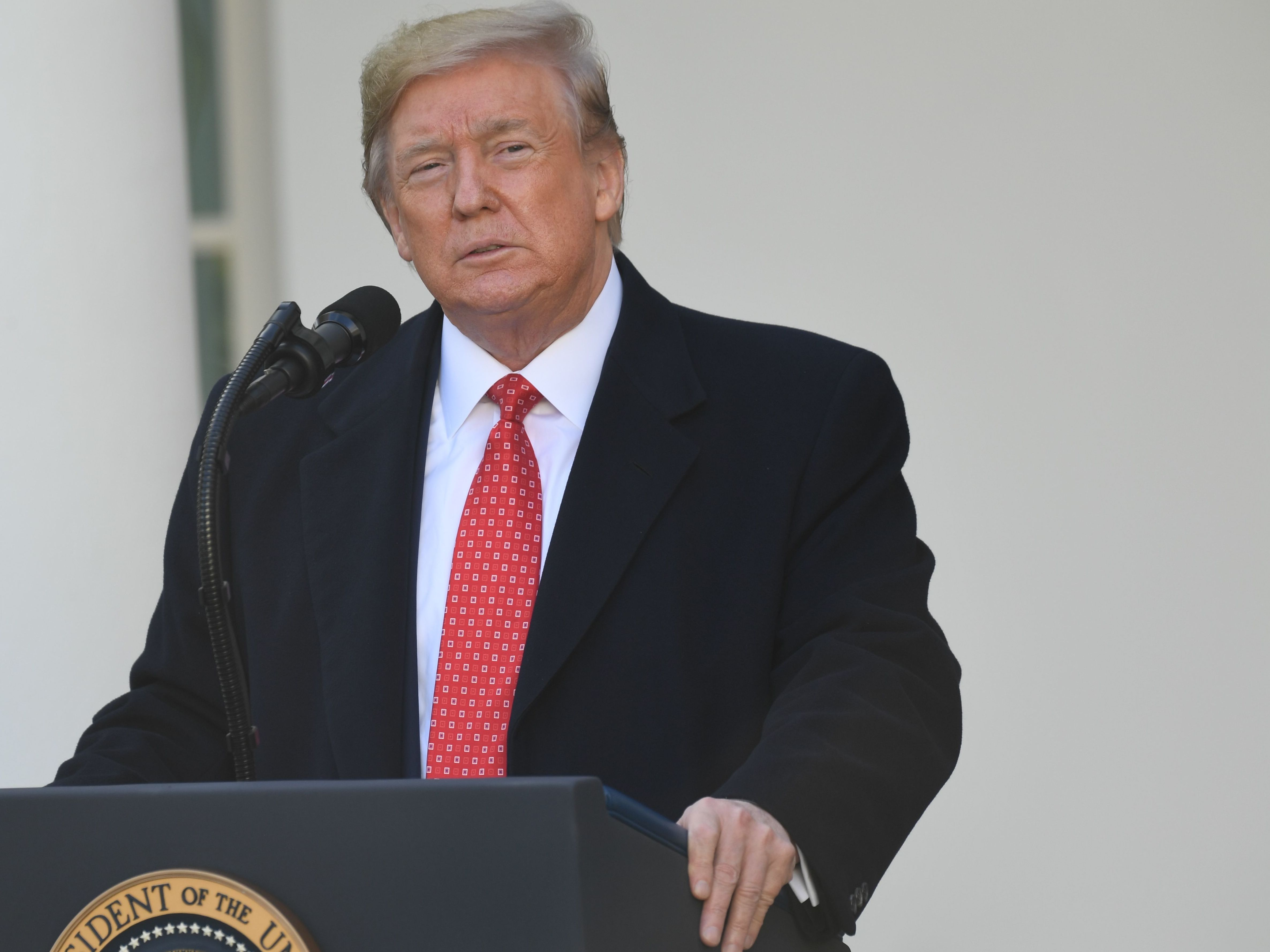 caption: President Trump spoke before pardoning the National Thanksgiving Turkey during a ceremony in the Rose Garden on Tuesday. Trump has until 6 p.m. on Dec. 1 to notify the House Judiciary Committee of any plans to participate in the upcoming public hearing on impeachment.