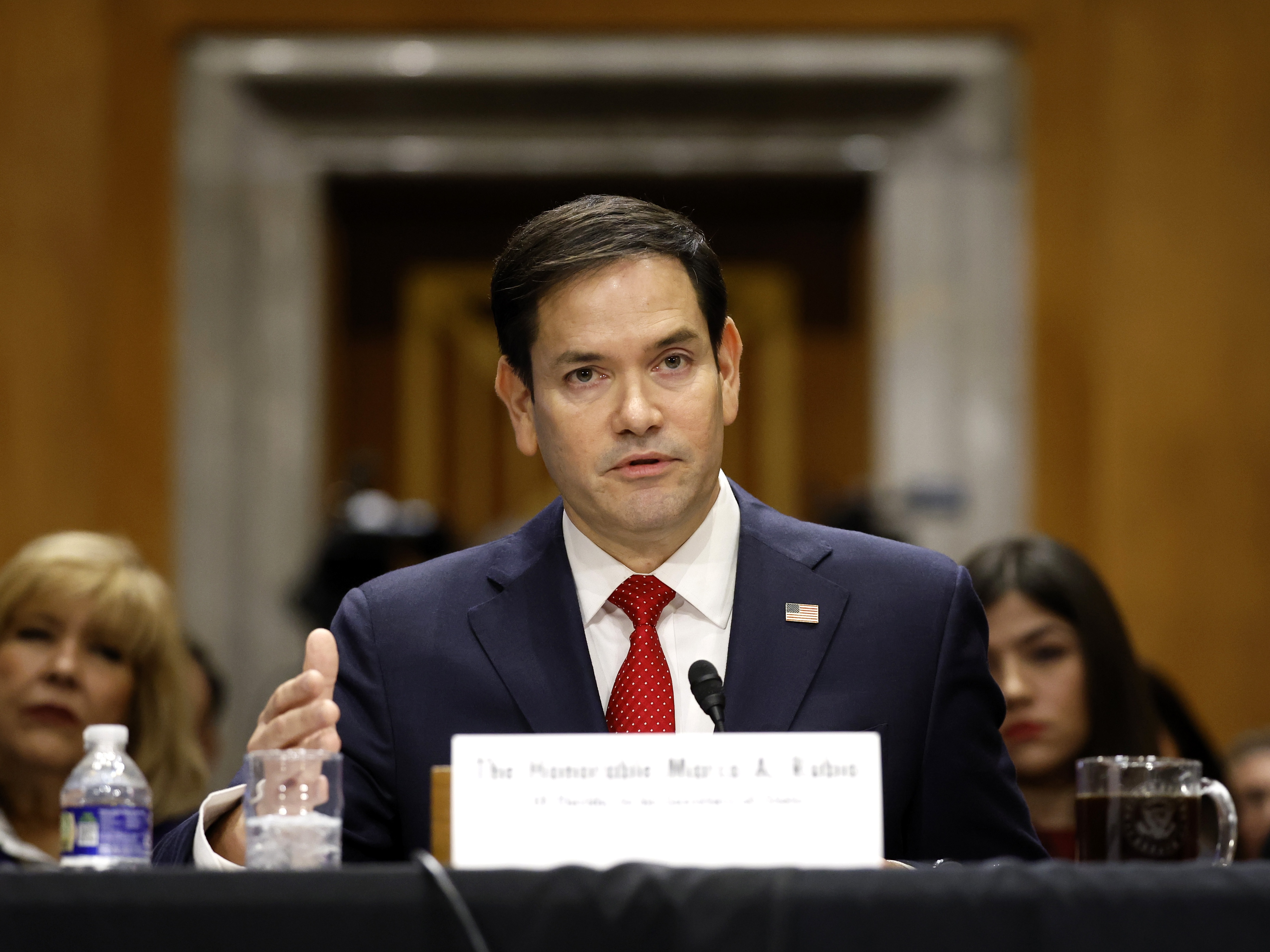 caption: U.S. President-elect Donald Trump's nominee for Secretary of State, Sen. Marco Rubio (R-FL) testifies during his Senate Foreign Relations confirmation hearing at Dirksen Senate Office Building on Jan. 15.