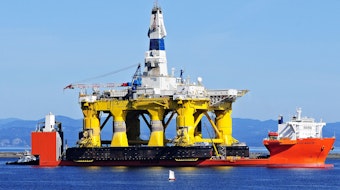 caption: The Shell Oil drilling rig Polar Pioneer arrived in Port Angeles weeks ago.