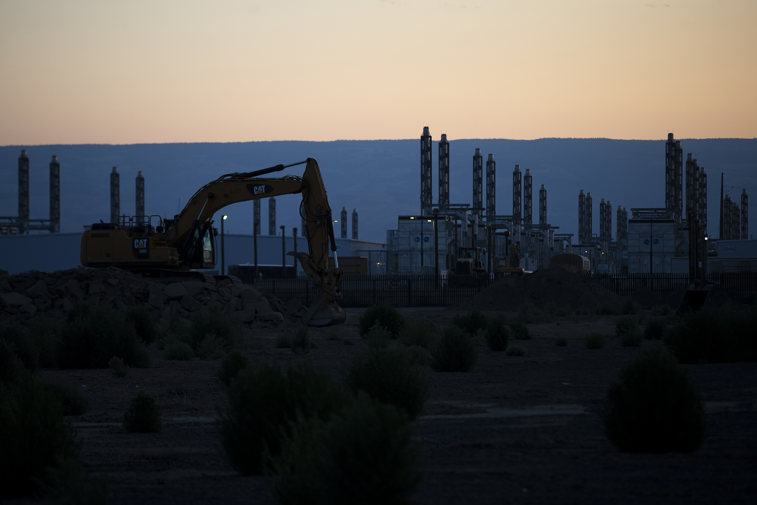 caption: Construction continues on a Microsoft data center on Thursday, July 17, 2025, in Quincy, Washington. 