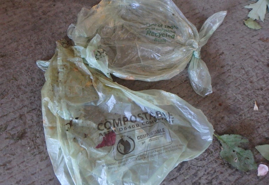 caption: SPU reports that residents are confusing bags made out of recycled materials with bags that can be used for composting.