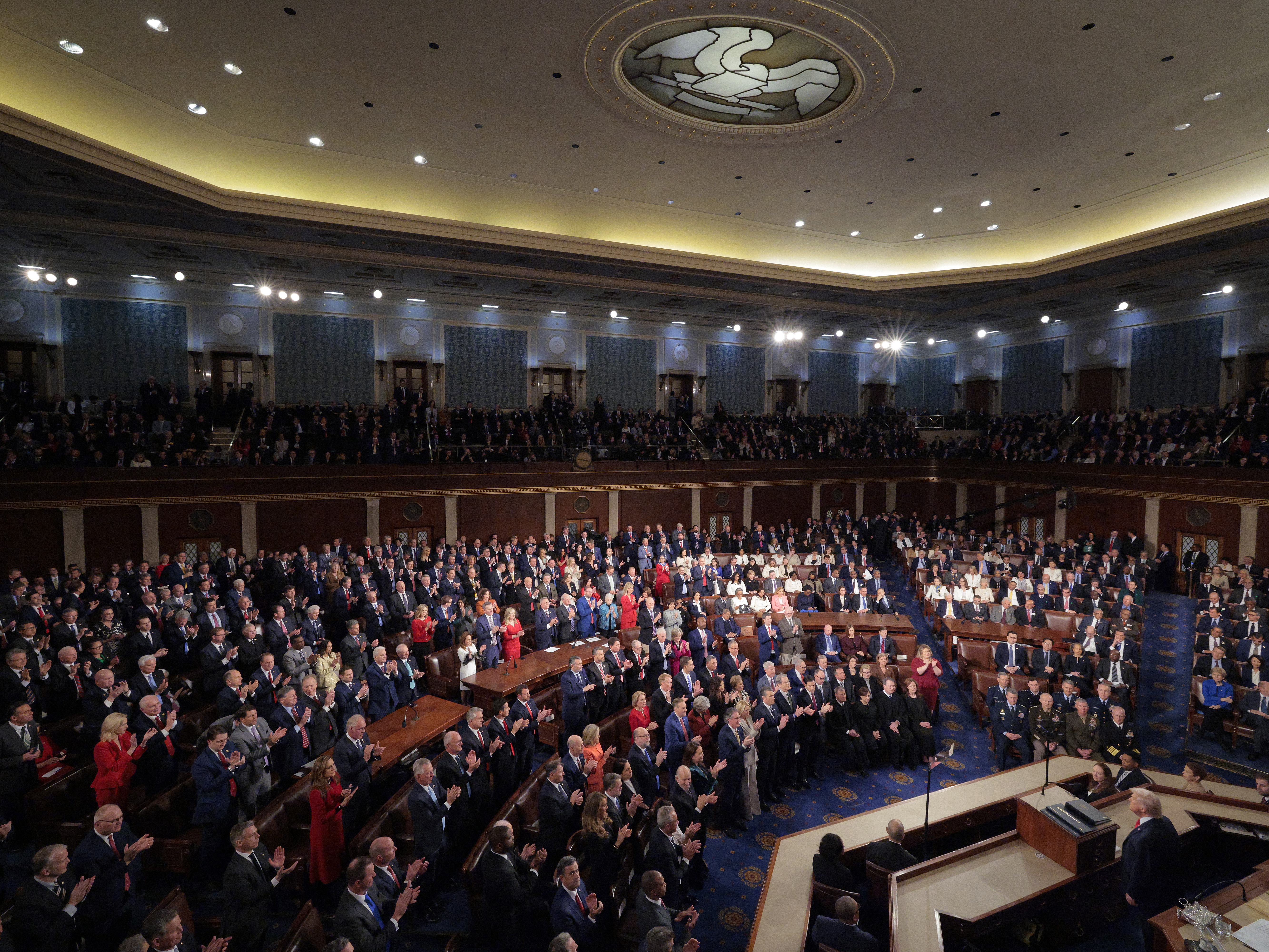 caption: President Trump delivers his State of the Union address during a joint session of Congress at the U.S. Capitol on Tuesday.