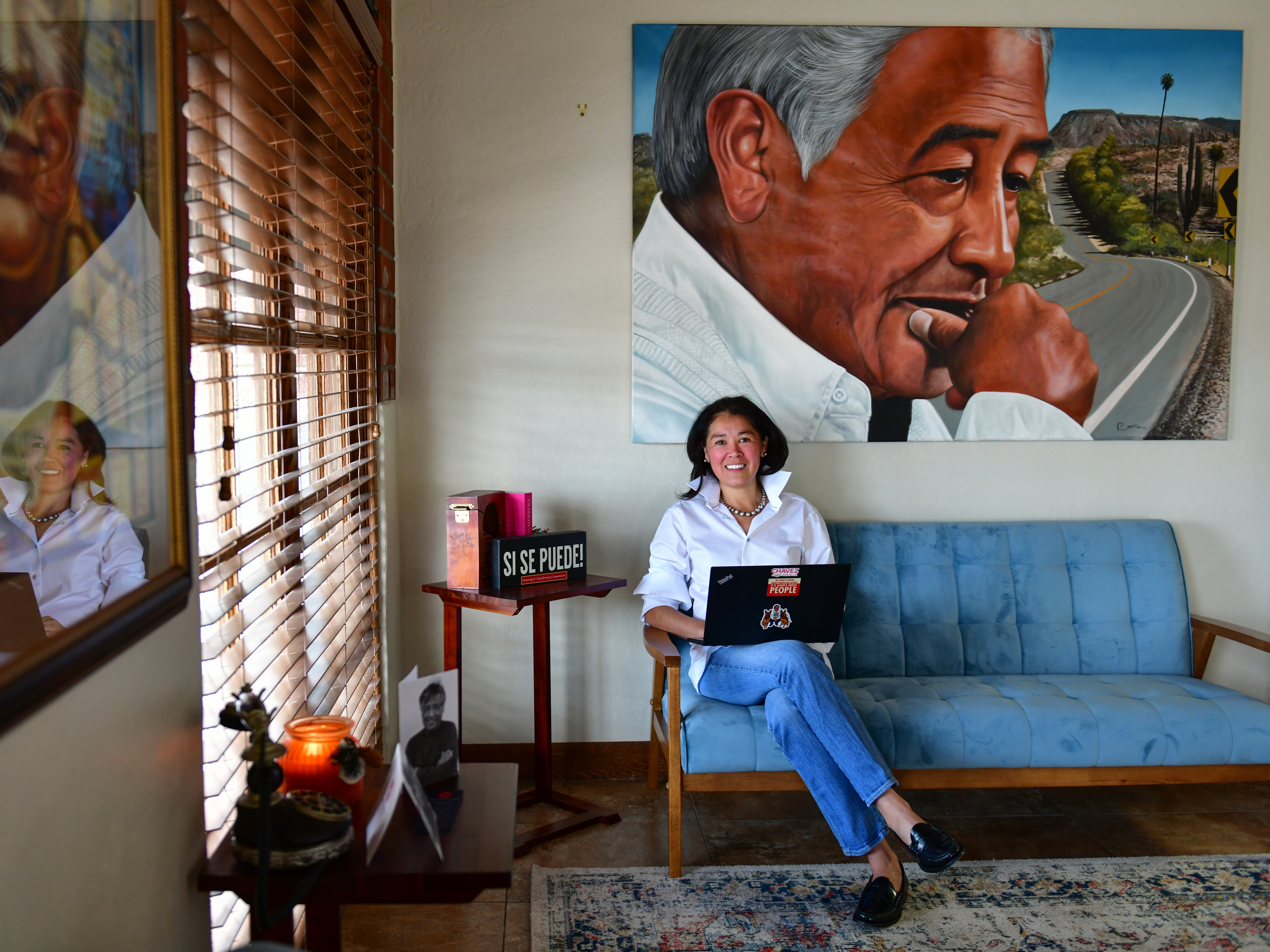 caption: Maria Barquin says La Campesina aims to uplift Latinos and show the value of their involvement in politics.