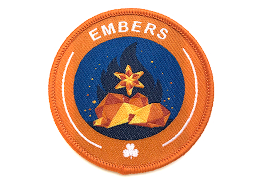 caption: The Brownies branch of the Girl Guides of Canada will now be known as Embers, which will use this crest, pictured Jan. 9.