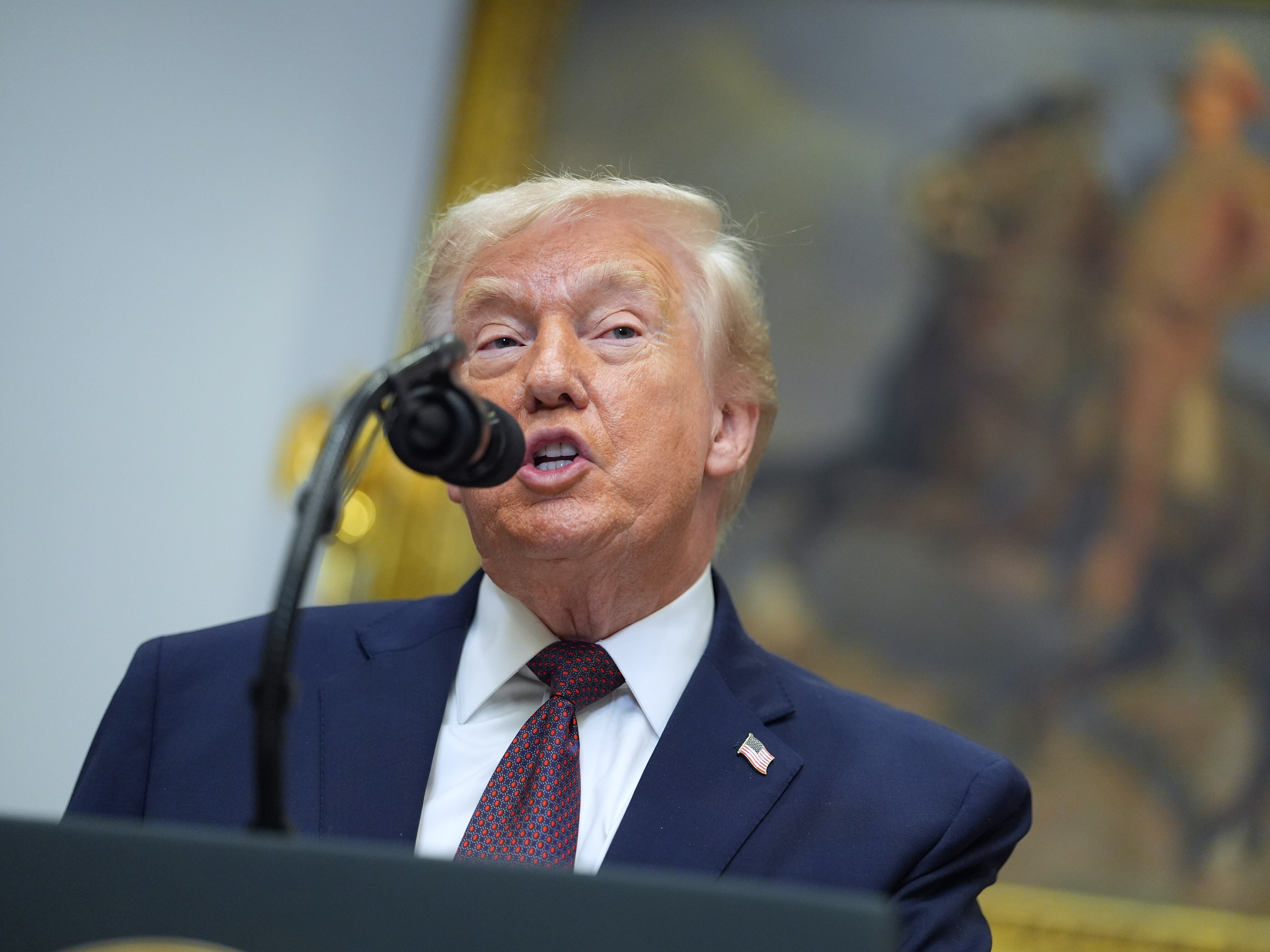 caption: President Donald Trump speaks during an event on prescription drug prices in the Roosevelt Room of the White House on Dec. 19.