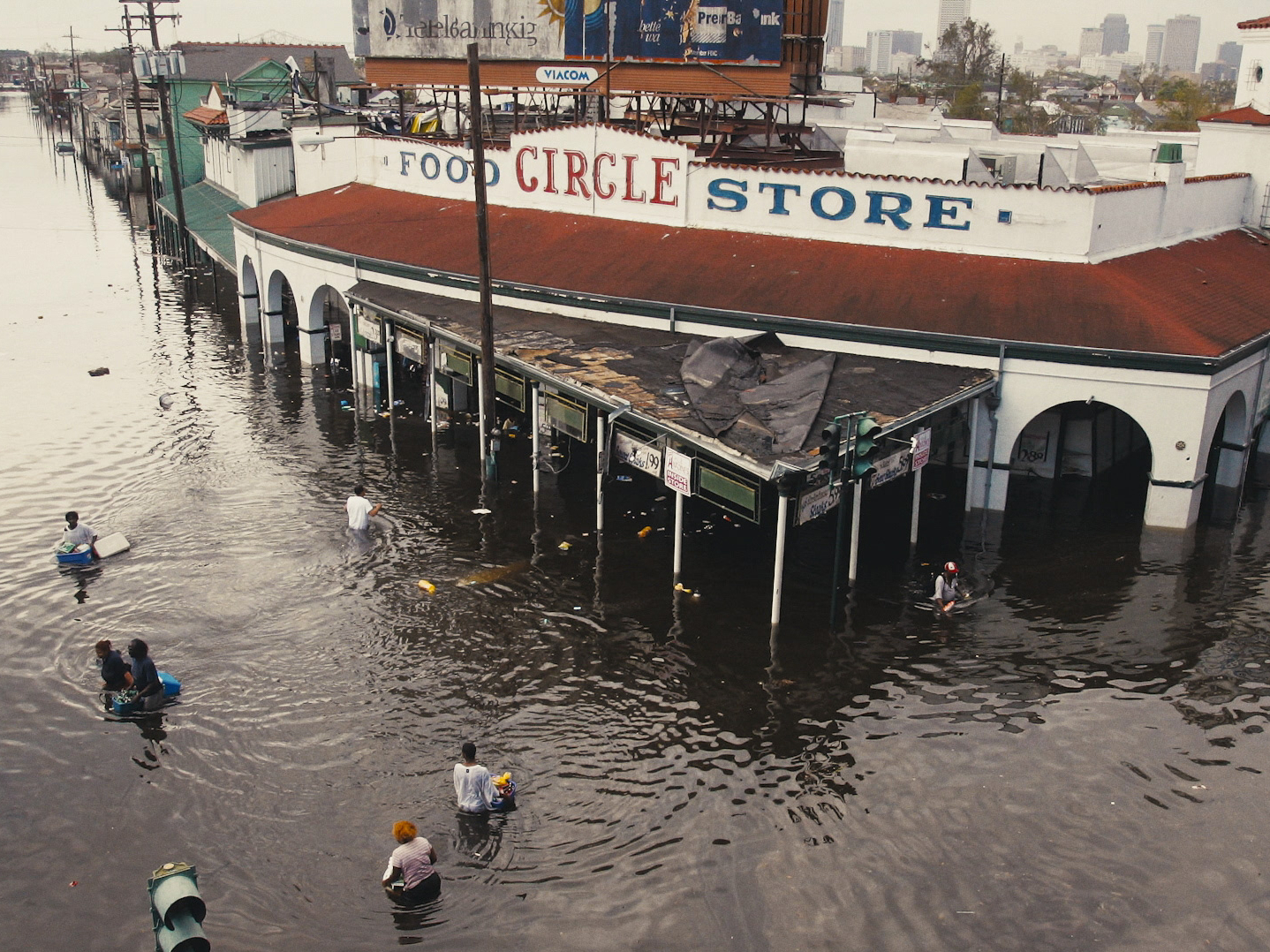 caption: New Orleans, Louisiana after Hurricane Katrina, as seen in the new documentary <em>Katrina Babies</em>.