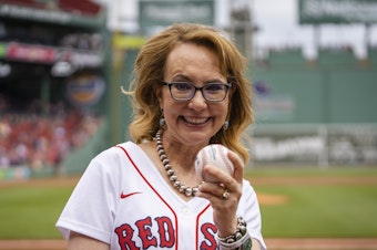 caption: Gabby Giffords was invited to Fenway Park this week as part of its Gun Violence Awareness Day.