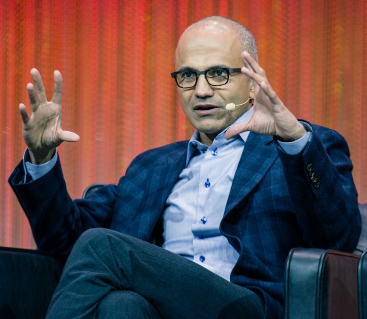 caption: Satya Nadella has been at Microsoft since 1992.