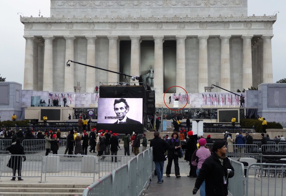 caption: A concert is set up for the 2009 presidential inauguration: the first time President-Elect Joe Biden was sworn in atop the executive branch as Barack Obama's second in command. In January 2021 he's slated to take the stage a third time, now as president.