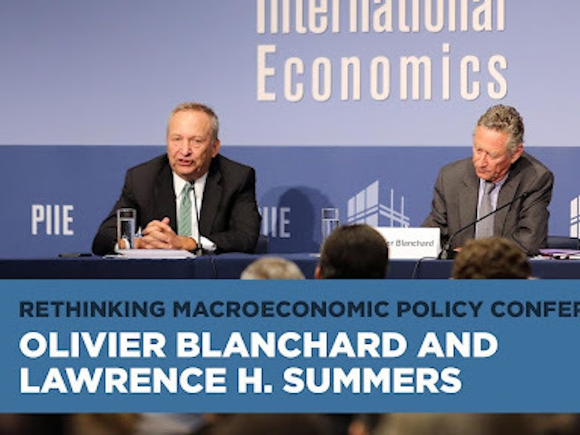 Larry Summers (left) and Olivier Blanchard (right)